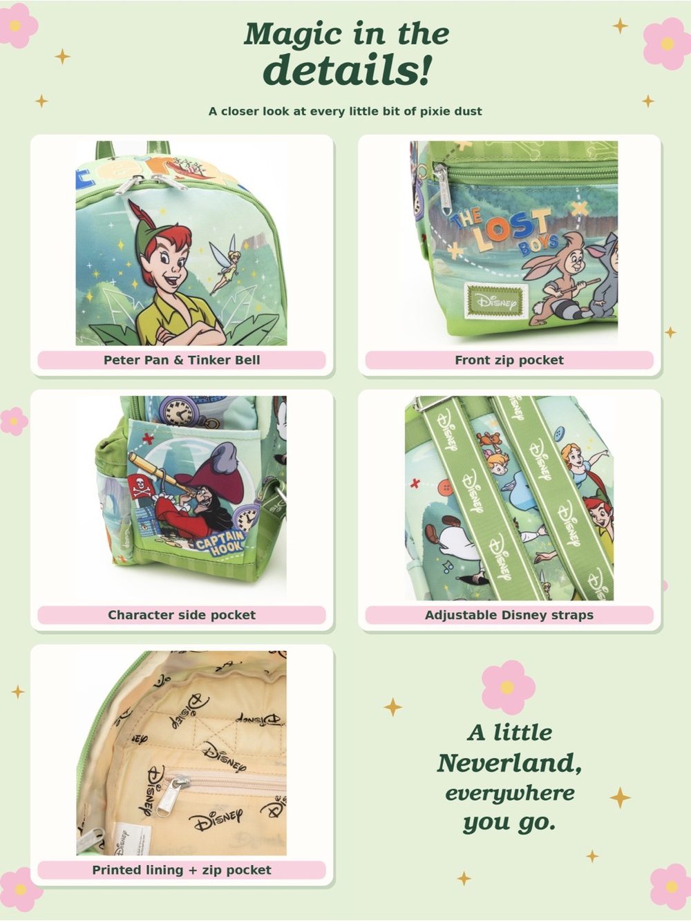 Disney Peter Pan Tinkerbell Disneybound Backpack & Ears Set - Picture 6 of 16